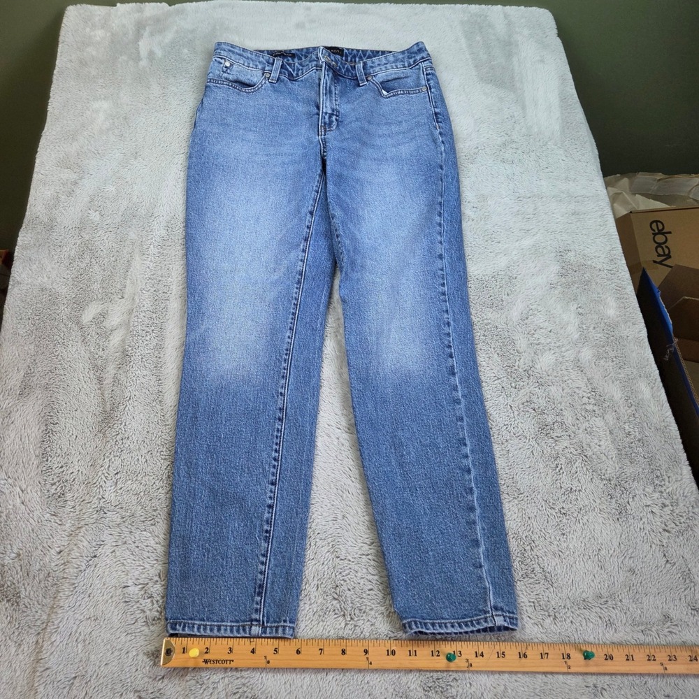 Talbots Slim Ankle Jean Womens Sz 6 High Rise Stretch Denim Medium Wash Blue Pan